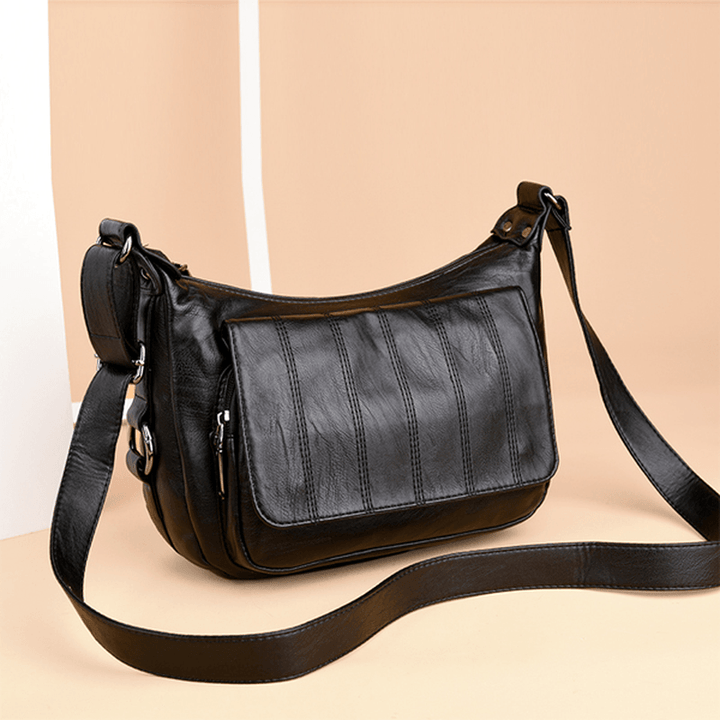 Women Soft Leather Leisure Crossbody Bags Messenger Bags - MRSLM