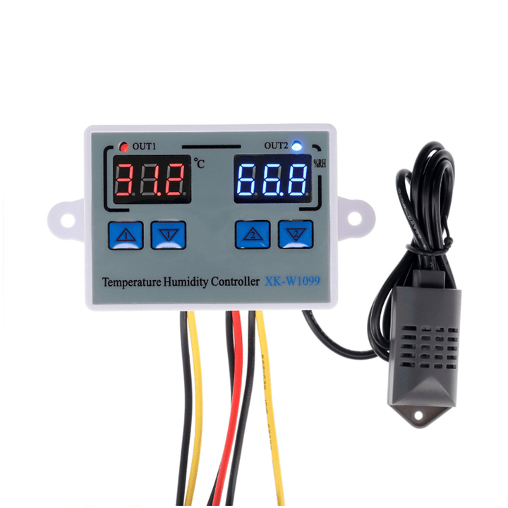 XK-W1099 Intelligent Digital Display Temperature and Humidity Controller Adjustable Microcomputer Control Switch Control High Precision Temperature and Humidity Meter - MRSLM