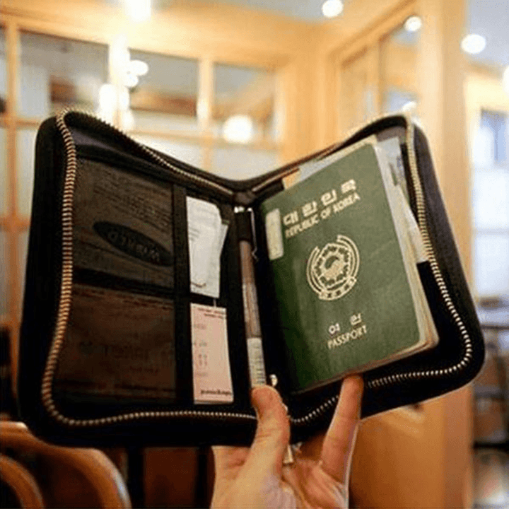 Honana HN-X958 Travel Passport Storage Bag ID Card Tickets Cell Phone Money Folding Holder Organizer - MRSLM