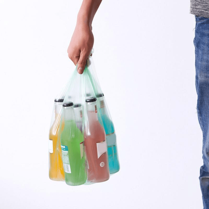 5 Rolls of 100 Pack Portable Household Garbage Bags Vest Style Storage Bag for Home Waste Trash Bags Car Garbage Bag - MRSLM