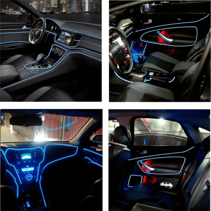 EL Wire Neon Light Flexible Rope Tube Auto Car Interior Decoration LED Strip Light Atmosphere Lamp - MRSLM