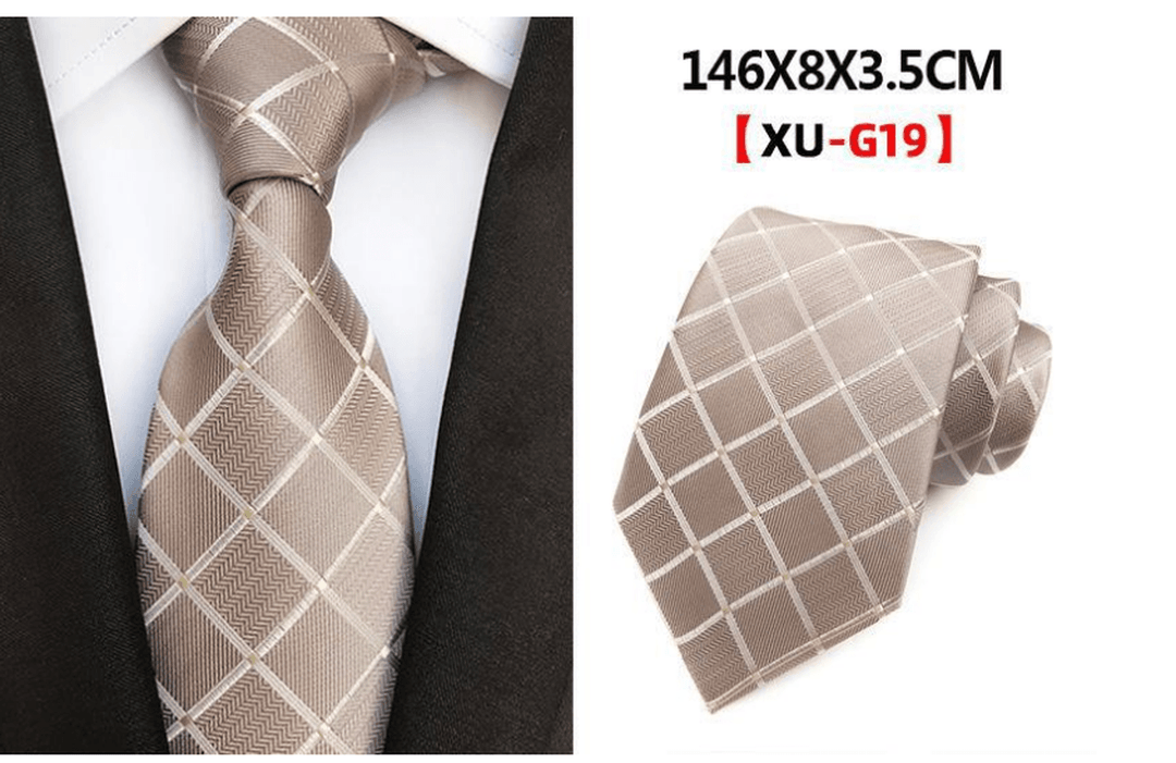 Polyester Jacquard 8Cm Fashion Check Tie - MRSLM
