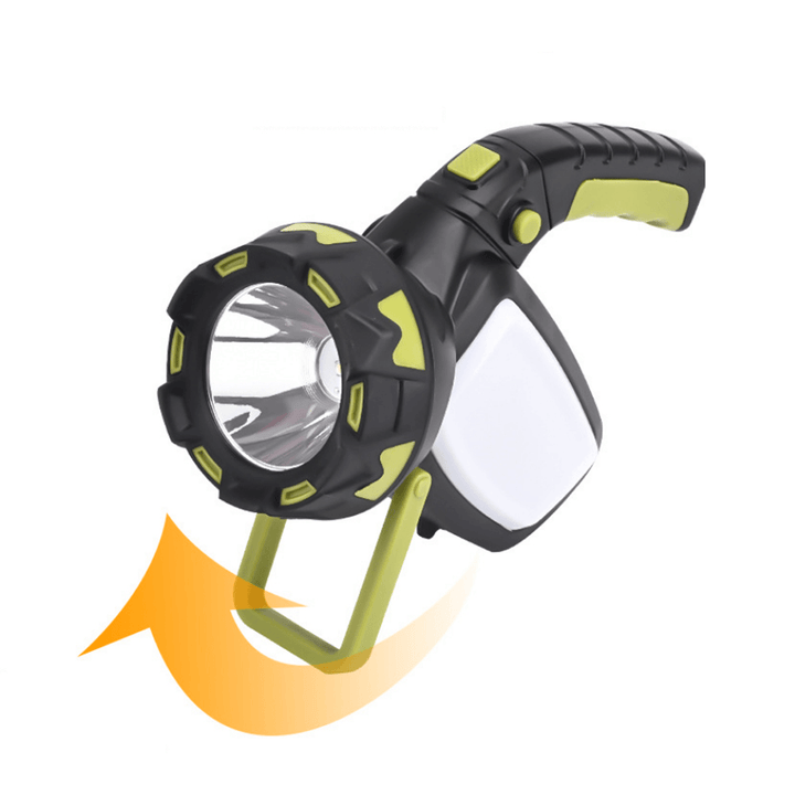 XANES® T6+COB LED Spotlight 120° Adjustable 6 Modes USB Charging Searchlight Power Display Camping Lamp Power Bank for Hiking Hunting Flashlight - MRSLM