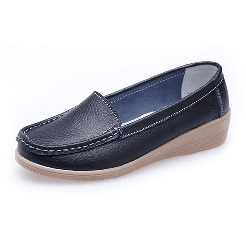 New Women Fashion Casual Breathable Comfortable Slip-On Wedge Heel Flat Shoes - MRSLM
