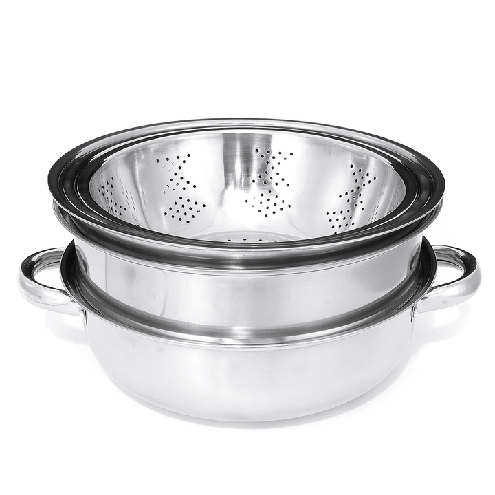 6Pcs/Set Stainless Steel Outdoor Cookware Combination Pot Anti-Corrosion Lightweight Steamer Fruit Basin for Camping Hiking Household - MRSLM