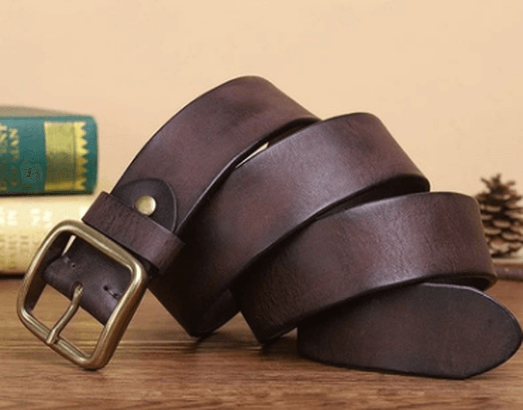 Men'S Belt Washed Jeans Belt Leather Fashion Pin Buckle - MRSLM