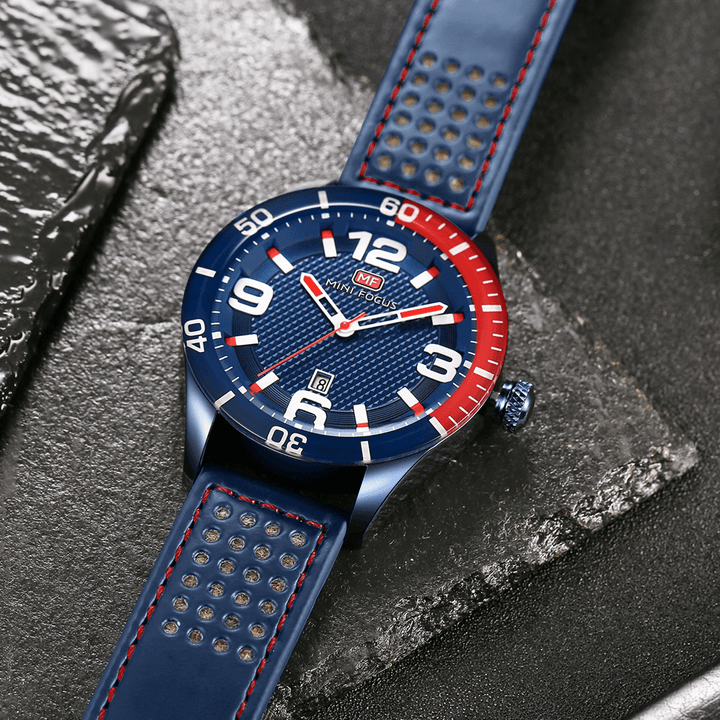 MINI FOCUS MF0155G Date Display Waterproof Men Wrist Watch Silicone Strap Quartz Watches - MRSLM