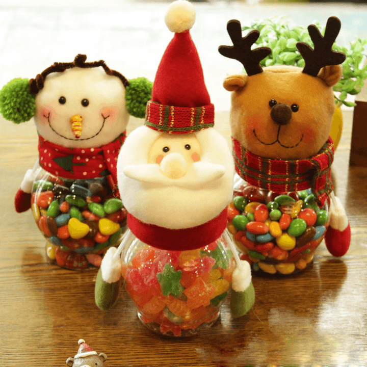 Christmas 2017 Candy Jar Santa Claus Snowman Elk Kids Christmas Gift Christmas Desktop Ornaments - MRSLM