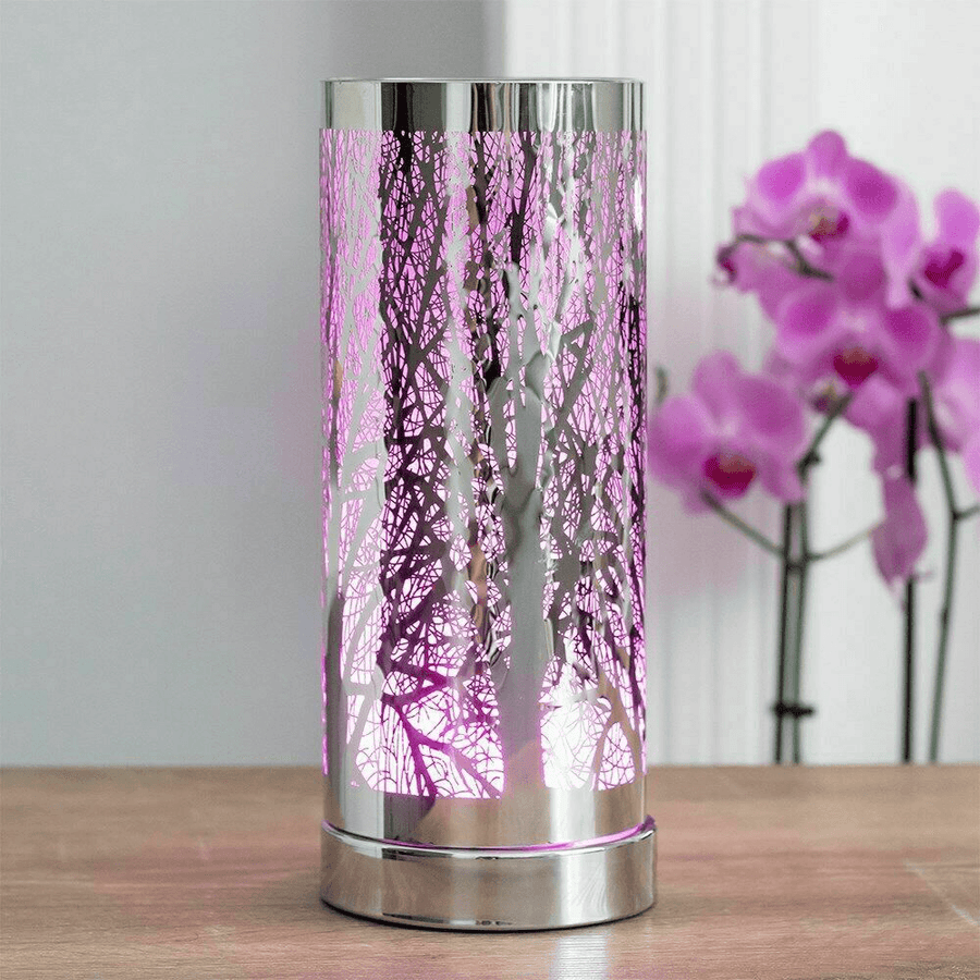 Aroma Lamp LED Tree Cylinder Electric Touch Wax Melt Oil Burner Colour Changing - MRSLM