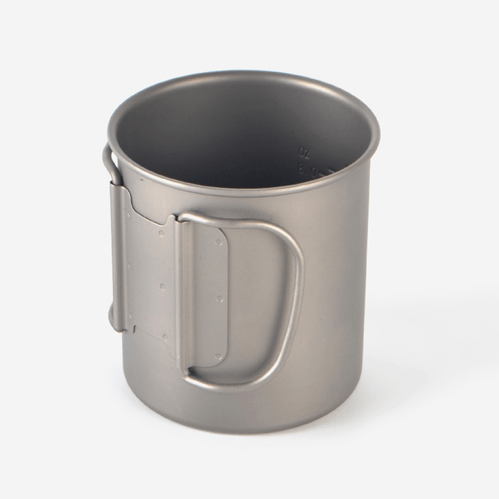 Campleader 375Ml Folding Cup Titanium Portable Drinking Water Mug Outdoor Camping Picnic BBQ Tableware - MRSLM