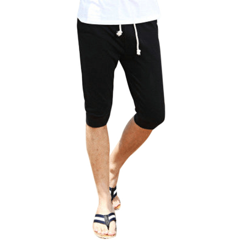 Summer Men'S Casual Sports Shorts-Pants Pure Color Cotton Thin Breeches - MRSLM