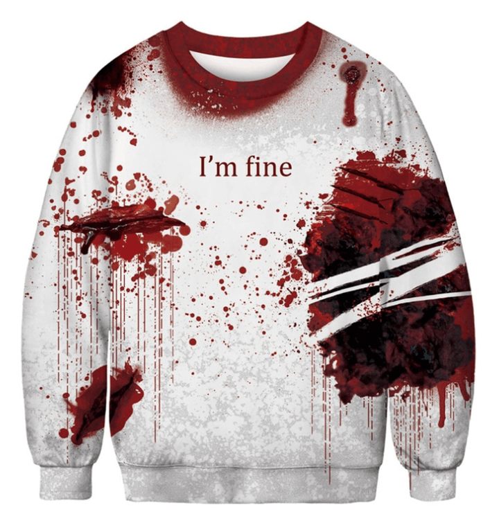 Men'S Sweatshirt with Abstract Print Pullover Long Sleeves - MRSLM