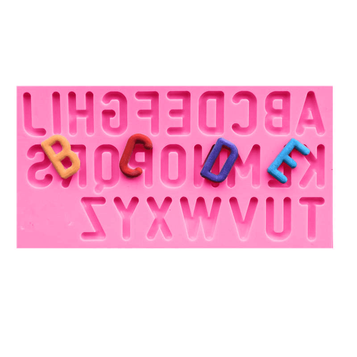Food Grade Silicone Cake Mold DIY Chocalate Cookies Ice Tray Baking Tool Letters of Alphabet - MRSLM