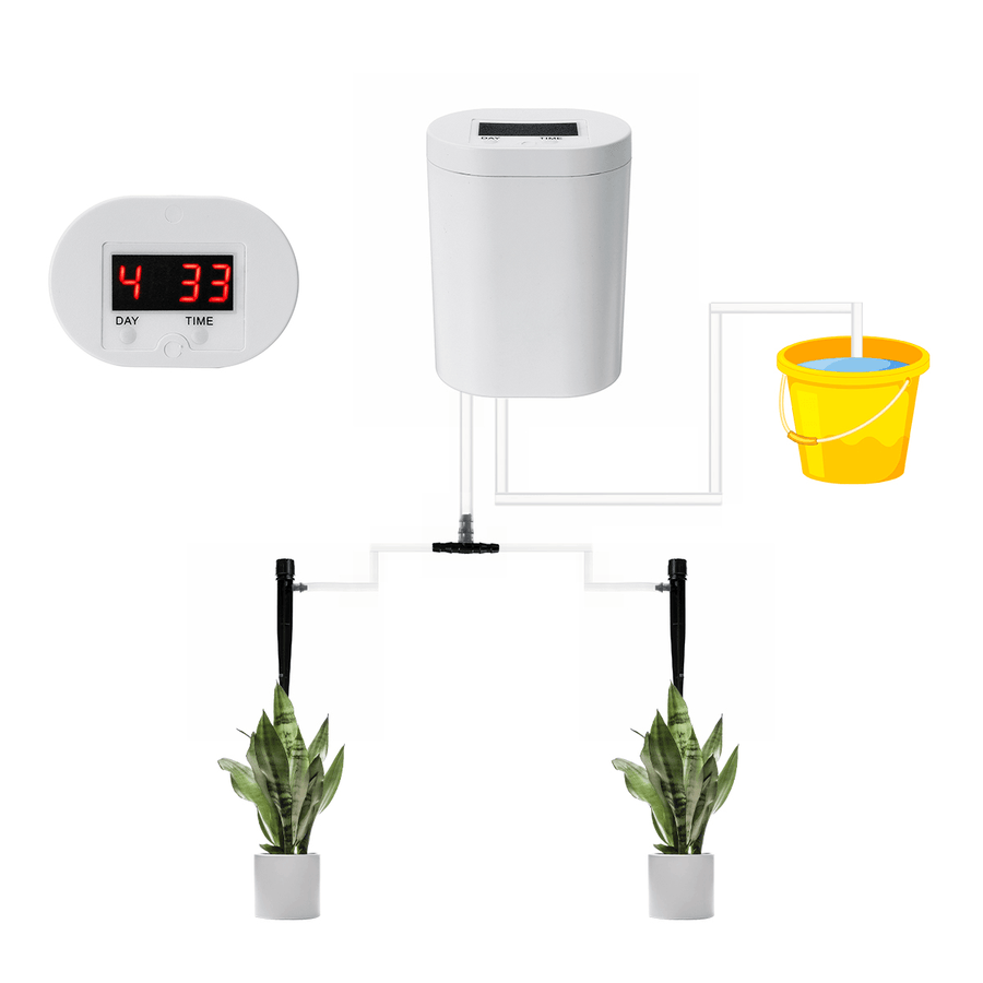 Automatic Drip/Sprinkle Irrigation System Kit Watering Timer Rechargable Battery - MRSLM