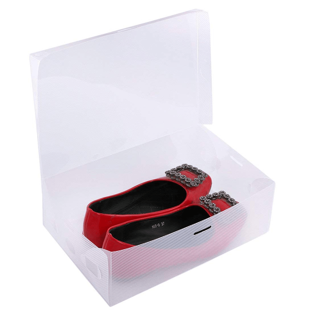Transparent Plastic Shoe Storage Box Stackable Tidy Display Organizer Single Box - MRSLM