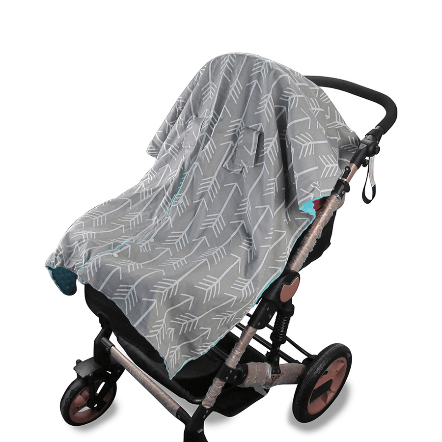 4-IN-1 Thickened Multi-Use Stroller Cart Seat Cover Breastfeeding Nursing Scarf Snug Warm Breathable Windproof Baby Push Cart Cover - MRSLM