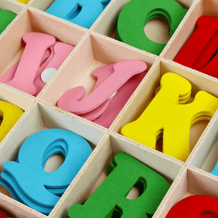 Wooden Alphabet Scrabble Toy Letters Number Educational Craft Children Kids Learning Toys Gift - MRSLM