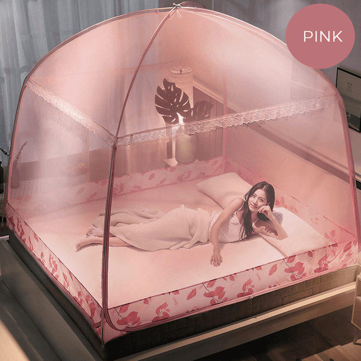 Bedroom Folding Mosquito Net Bed Free Standing Tent 3 Openings with Zippers - MRSLM