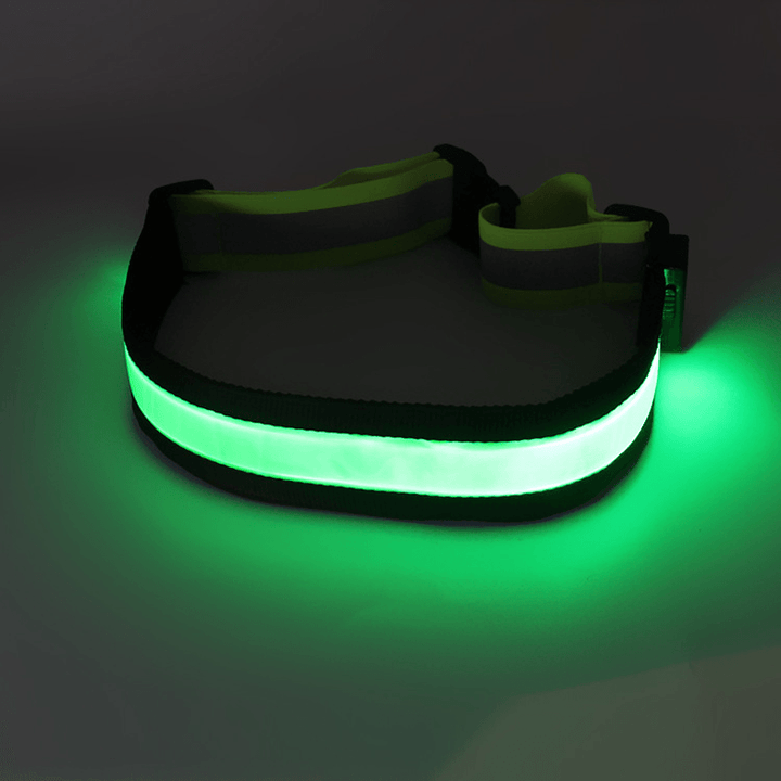 USB Charging Reflective Warning Light Flashing Belt LED Luminous Belt for Outdoor Cycling - MRSLM