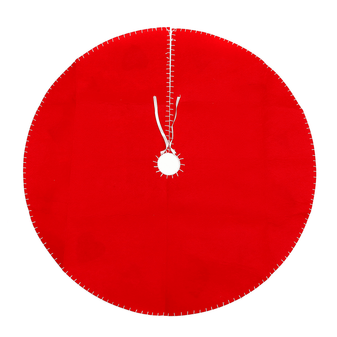 100Cm Red Christmas Tree Skirt Carpet Party Gift Decor Pad Ornaments round Mat - MRSLM