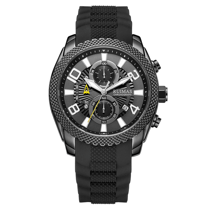 RUIAMS 584 Fashion Men Watch Waterproof Luminous Date Display Chronograph Sport Quartz Watch - MRSLM