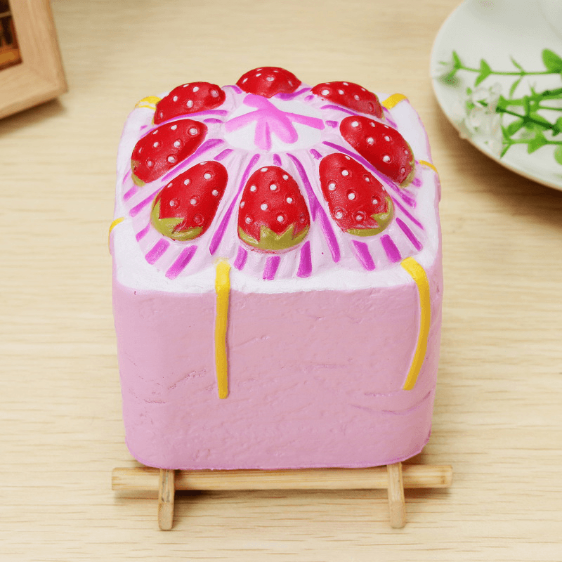 Vlampo Squishy Jumbo Strawberry Cup Cake Cube Licensed Slow Rising with Packaging - MRSLM