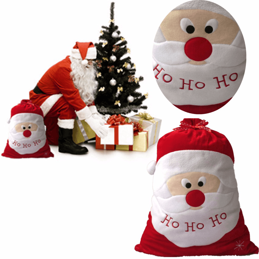 Large Christams Xmas Santa Clau Gift Candy Stocking Bag - MRSLM