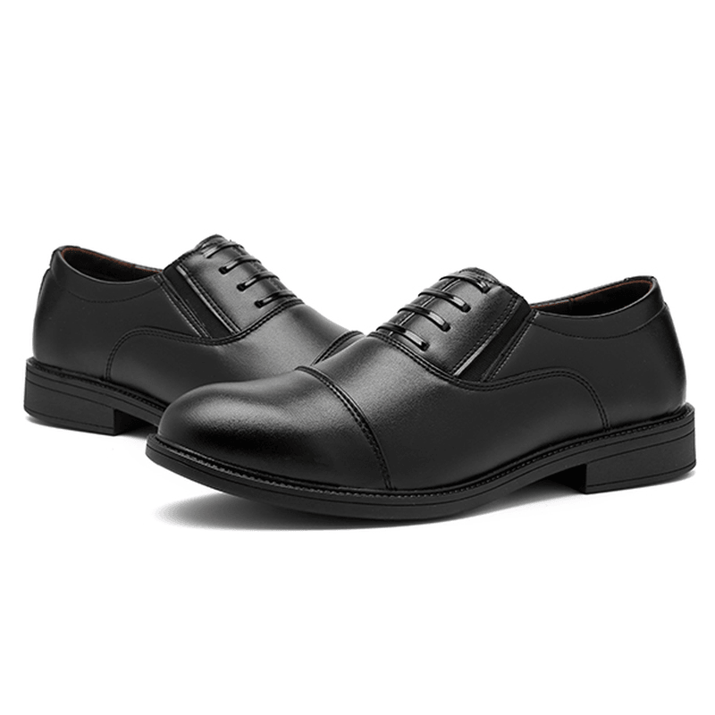 Men Comfy Leather Slip on Formal Shoes - MRSLM