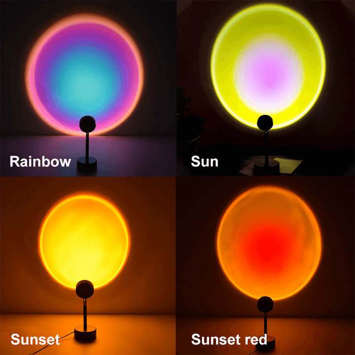 Rainbow Sunset Projector Led Night Light Home Wall Decoration Colorful Lamp - MRSLM
