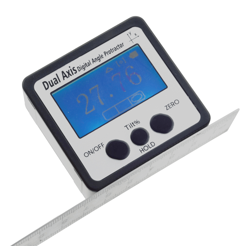 Dual Axis Mini Digital Angle Gauge 360 Degree Ip54Water Proof Digital Protractor Inclinometer Electronic Level Box Angle Meter with Magnetic Base Measuring Tools - MRSLM