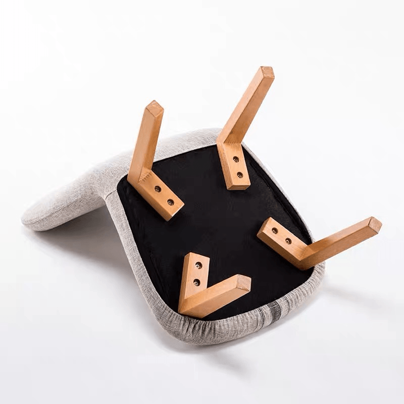 Low Stool Shoe Changing Stool Leisure Wooden Chair Nursing Breastfeeding Stool Fabric Backrest - MRSLM