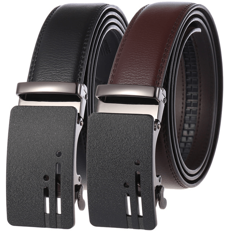 New Automatic Buckle Belt Men'S Belt Two-Layer Leather - MRSLM