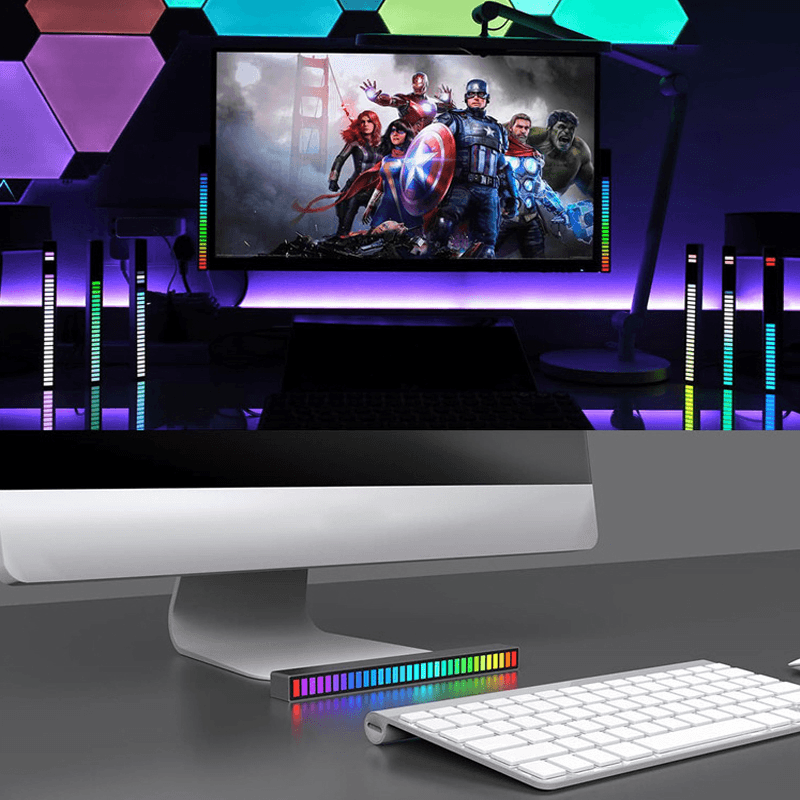LED Light Interior Atmosphere Light RGB LED Strip Light with USB Wireless Remote Music Control with 8 Modes for Home Decoration - MRSLM