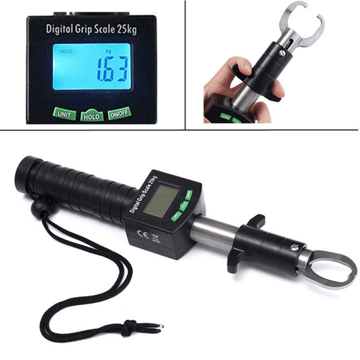 Electronic Control Device Fish Lip Tackle Gripper Grab Tool Fishing Grip Digital Weighing Scale - MRSLM