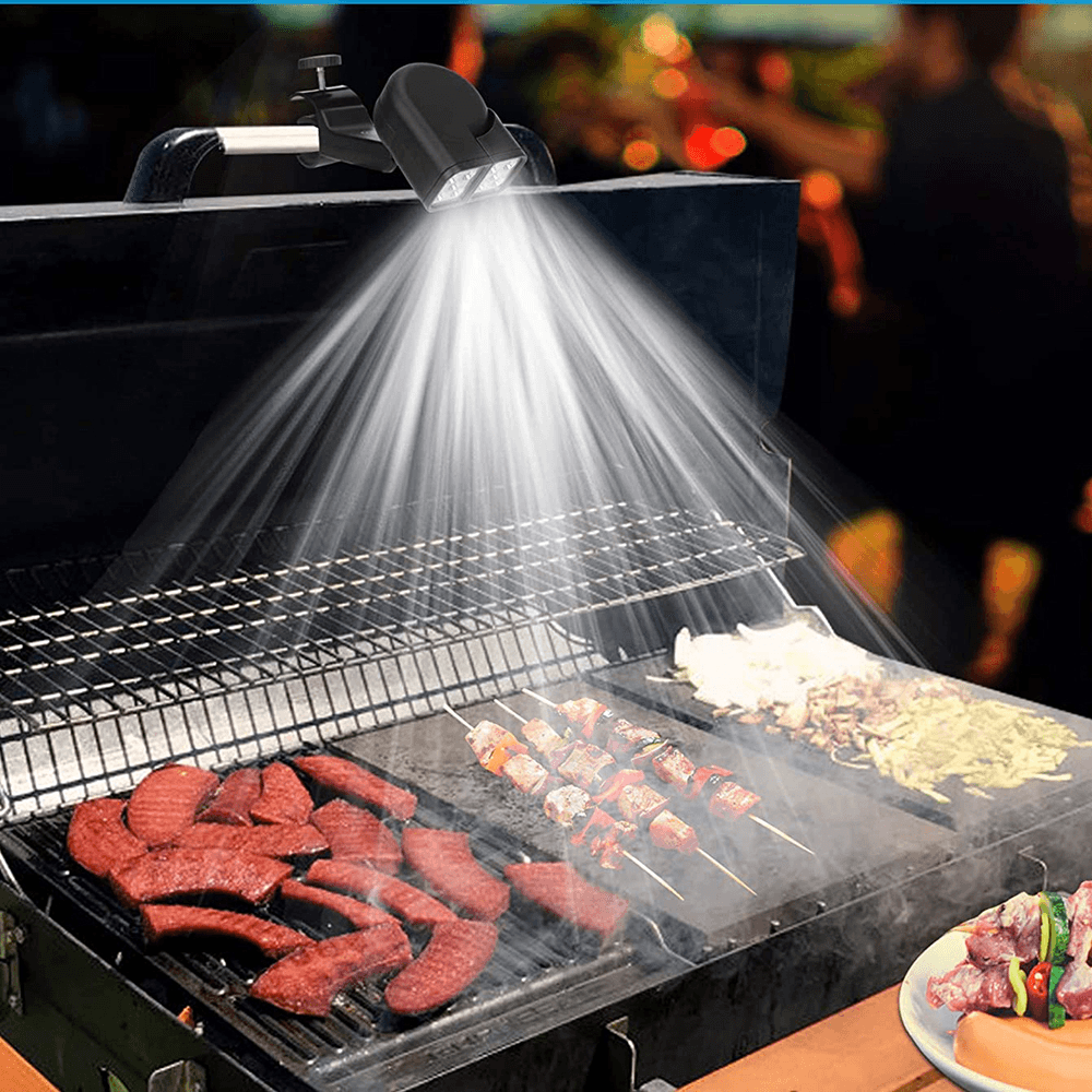 Portable BBQ Grill Light Waterproof LED Lights with Handle Mount Clip for Barbecue Grilling Outdoor Accessory - MRSLM