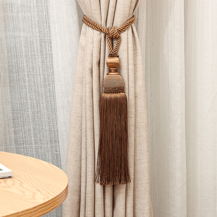 2Pcs Curtain Tassel Straps Hold Curtain Tassel Trim Beads Hanging Rope Tiebacks - MRSLM