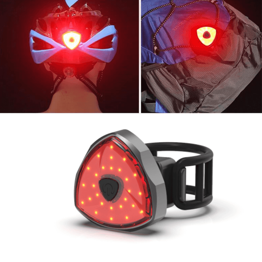 BIKIGHT 6-Modes LED Bike Rear Tail Light USB Rechargeable Bicycle Warnning Red Lamp Night Safety Riding Accessories - MRSLM