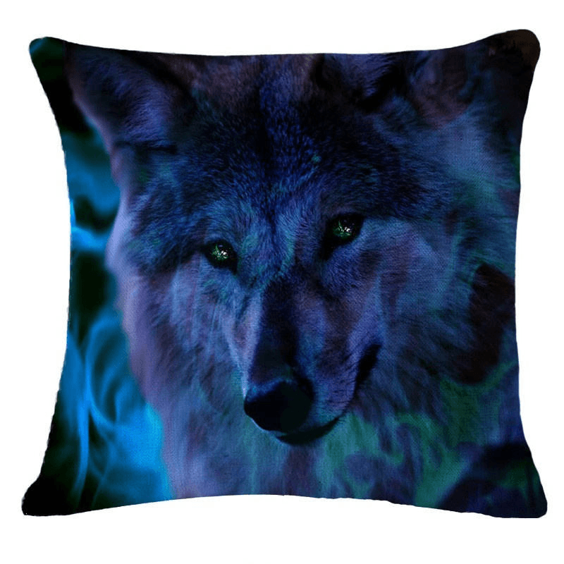 Honana 45X45Cm Home Decoration Black 3D Fluorescence Animals 6 Optional Patterns Cotton Linen Pillowcases Sofa Cushion Cover - MRSLM