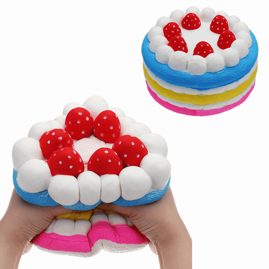 Giant Strawberry Cake Squishy 25*15CM Huge Slow Rising Soft Toy Gift Collection with Packaging - MRSLM