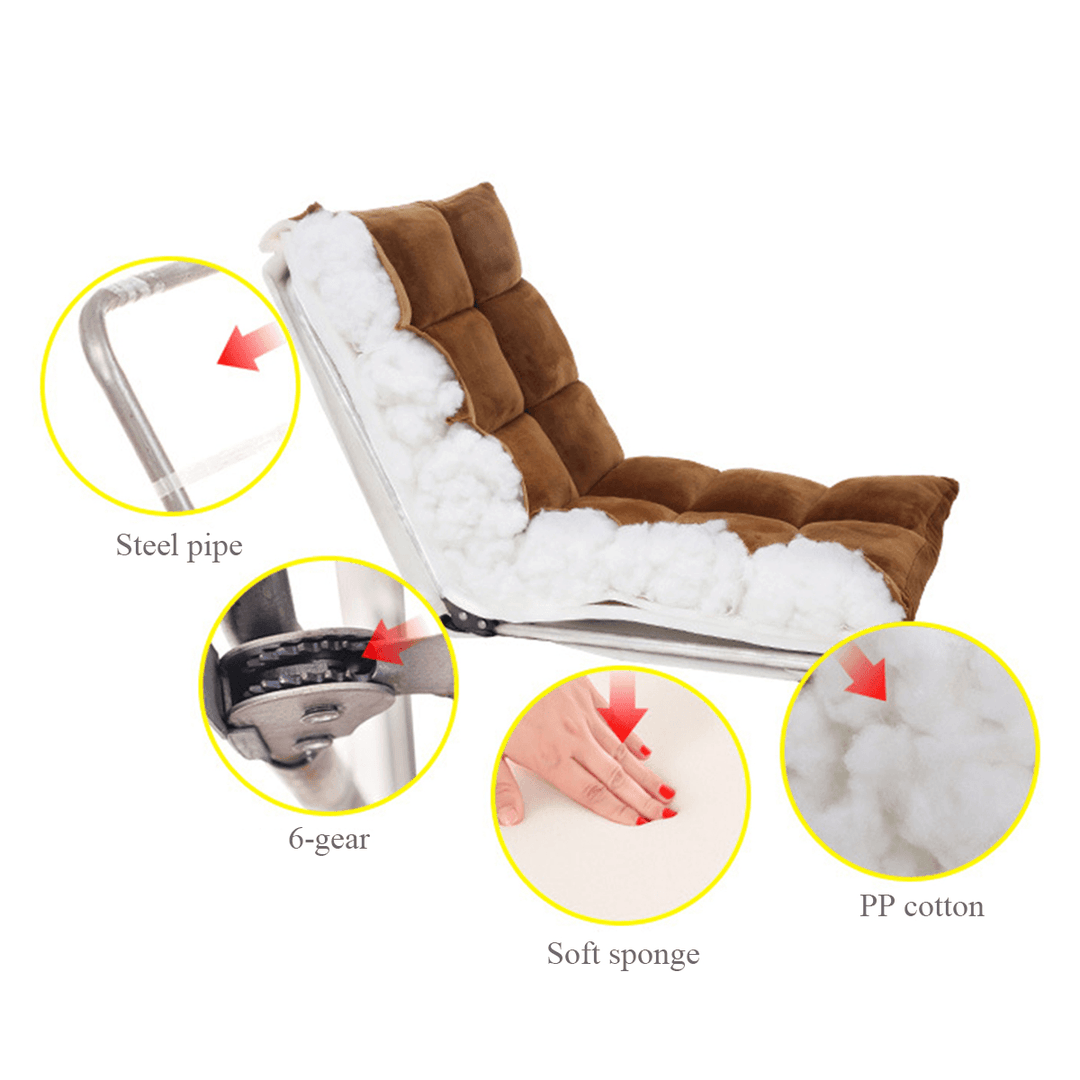 Adjustable 14-Position Floor Folding Lazy Sofa Cushioned Chaise Chair Lounge Chair for Living Room Bed Room - MRSLM
