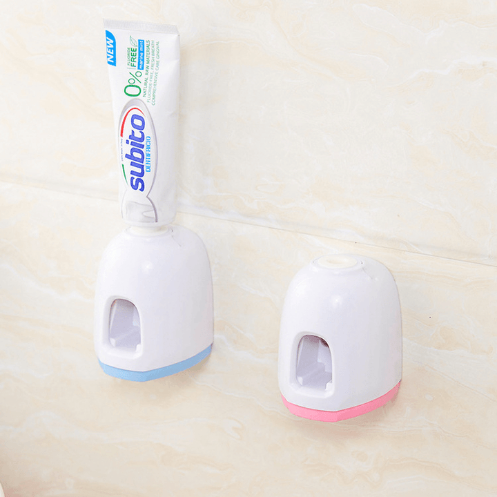 Honana Plastic Bathroom Automatic Toothpaste Dispenser Squeezer Home Toothpaste Wall Mounted Suction Holder Rack Accessories - MRSLM