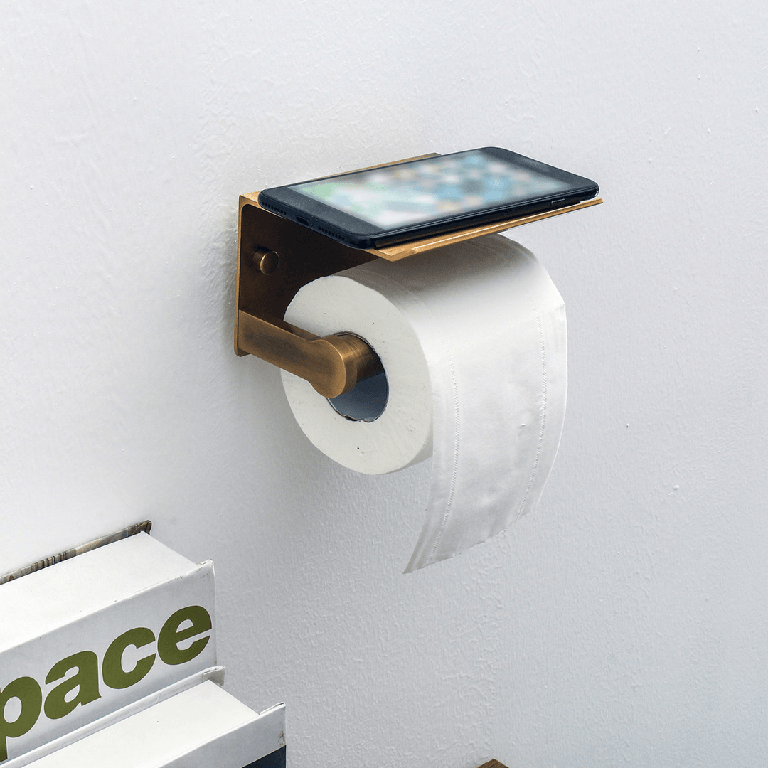 Wall Mounted Bathroom Toilet Roll Paper Shelf Holder Racks Toilet Roll Stand Phone - MRSLM