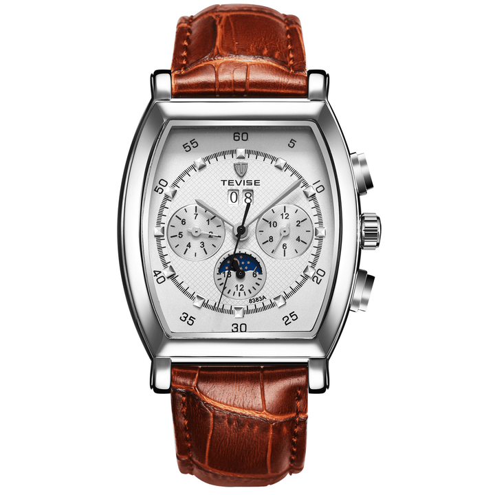 TEVISE 8383A Week Date Display Automatic Mechanical Watch Business Style Men Wrist Watch - MRSLM