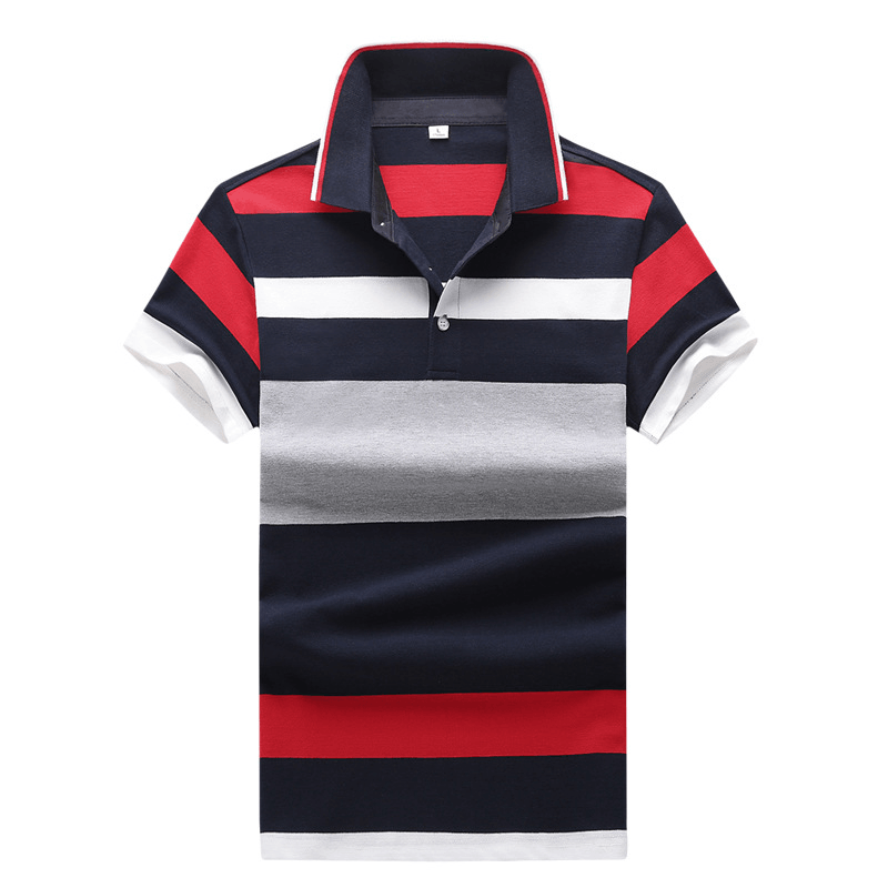 Summer New Style Short-Sleeved Striped Men'S Polo Shirt - MRSLM
