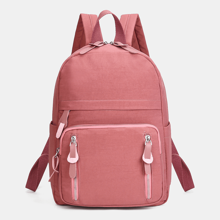 Women Casual Nylon Basic Casual Backpack School Bag - MRSLM