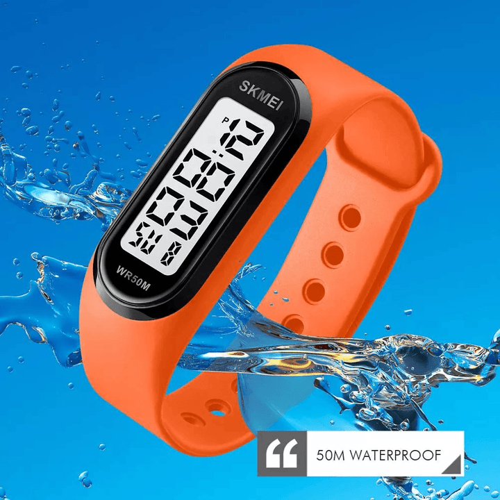 SKMEI 1666 LED Light Digital Watch 5ATM Waterproof Date Display Sport Unisex Watch - MRSLM