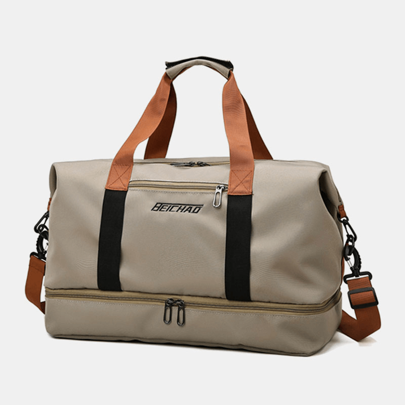 Unisex Two Layers Large Capacity Crossbody Bag 32L Oxford Multi-Pockets Waterproof Handbag Summer Travel - MRSLM