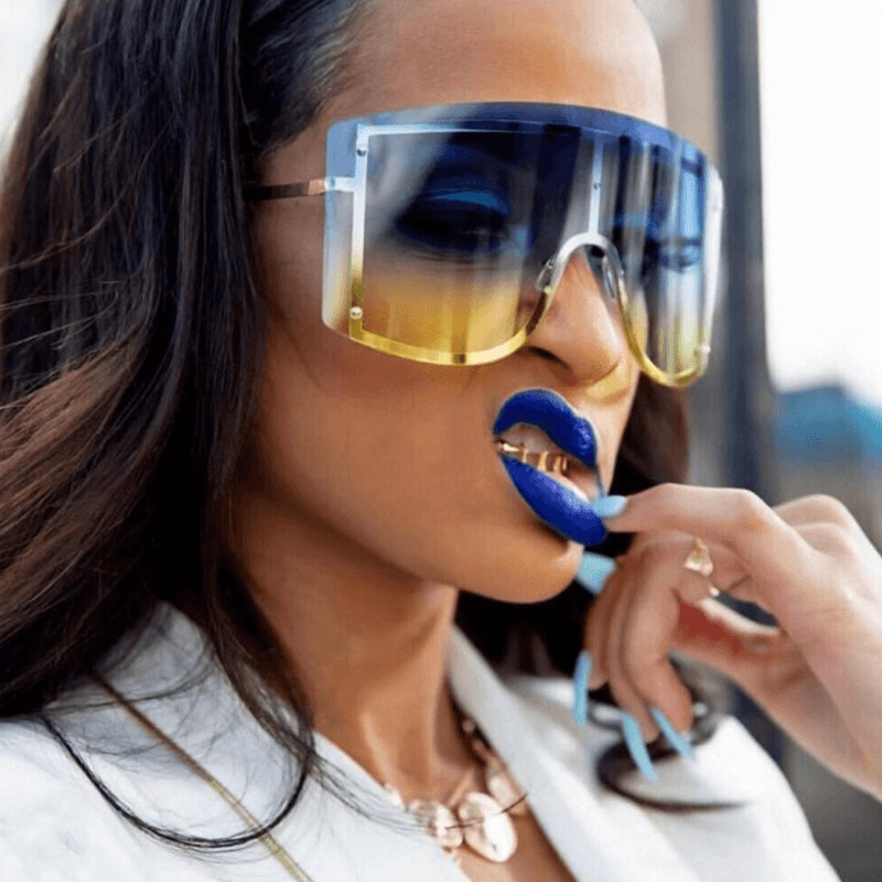 One Piece Sunshade Sunglasses Women Frameless Sunscreen Hat Glasses - MRSLM