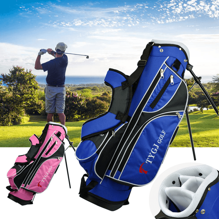 4-Way Children Lightweight Golf Rod Stand Bag Clubs Carry Organizer Storage Pouch - MRSLM