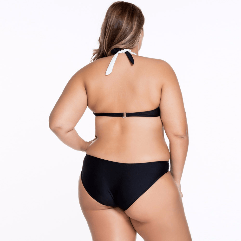 Women Sexy plus Size Bikini Swimwear One-Piece Jumpsuits V-Neckline Bathing Swimming Suit - MRSLM